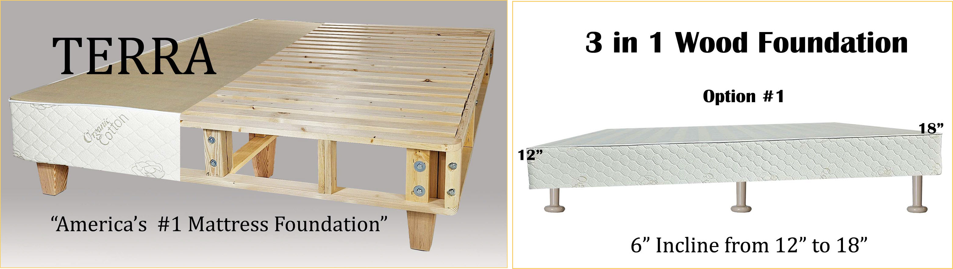 Terra and Wood Incline wood bases