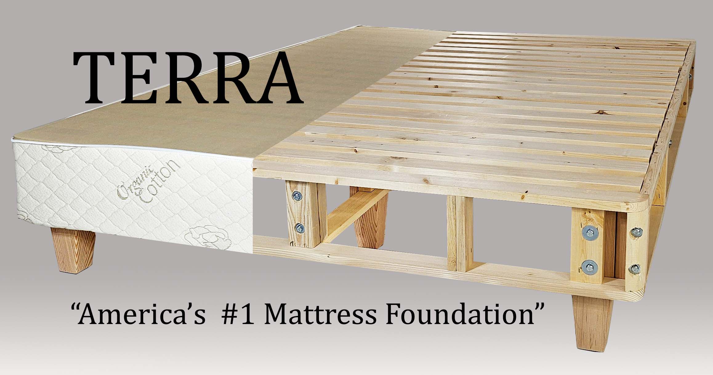 TERRA Natural Wood Mattress Foundation with and without cover                       