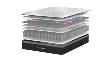 High-tech mattress layers with memory foam and cooling gel for optimal sleep comfort and support.
