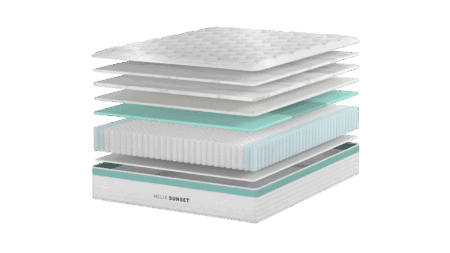 Layered mattress components with high-quality foams and comfort materials for optimal sleep support and pressure relief. Ideal for mattress shoppers and sleep health enthusiasts.