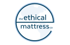 The image featuring "The Ethical Mattress" logo with a stylized world map emphasizing eco-friendly, sustainable, and non-toxic mattress options. Perfect for educating consumers on ethical business practices and mattress choices.