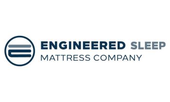 Logo of Engineered Sleep Mattress Company featuring a circular emblem with horizontal lines and company name in bold text.