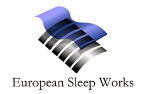 European Sleep Works, logo symbolizing a complete mattress system with flexible slats in European style. Mattress with layered support, aimed at improving sleep quality and spinal alignment.