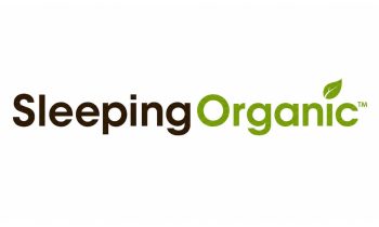 Sleeping Organic logo featuring the brand name with a green leaf accent, emphasizing organic and natural sleep products.
